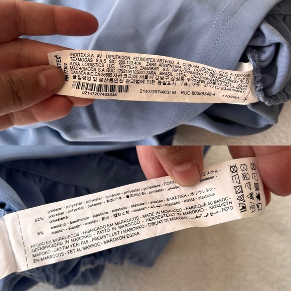 NWT Zara Asymmetric Draped Blue Shirt Dress M - Picture 5 of 15